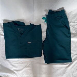 Figs Deep Teal Scrub Set